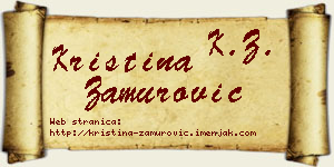 Kristina Zamurović vizit kartica